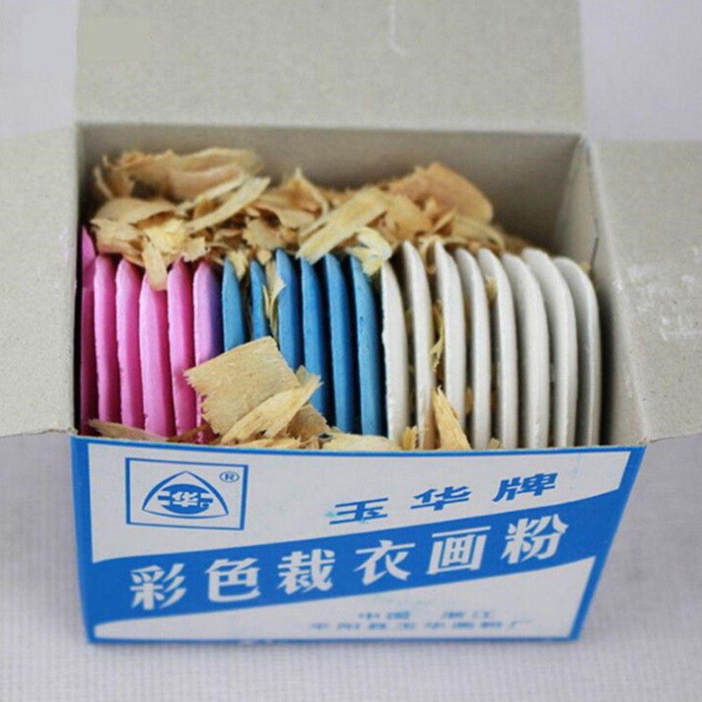 1 Box Tailors Chalks Clothing DIY Colorful Markers Dressmaker Erasable Sewing Fabric Chalk Professional Tailors Chalk Triangle Tailors Fabric Marker Chalk 10 pieces in one box