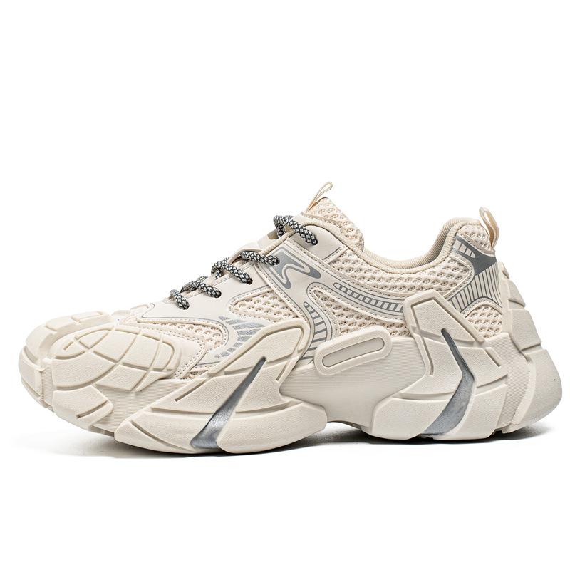 Spring and Summer Mesh Breathable Trendy Shoes, New Thick-soled Trendy Wear-resistant Sports Shoes, Men's Youth Running Sports Shoes