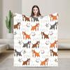 Warm Blanket Travel Office Horse Farm Seamless Throw Blanket Bull Terrier Flannel Bedspread For Bedroom Fashion Sofa Bed Cover