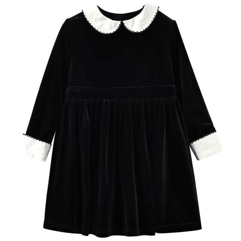 Hacikis Girls' Velvet School Style Party Dress