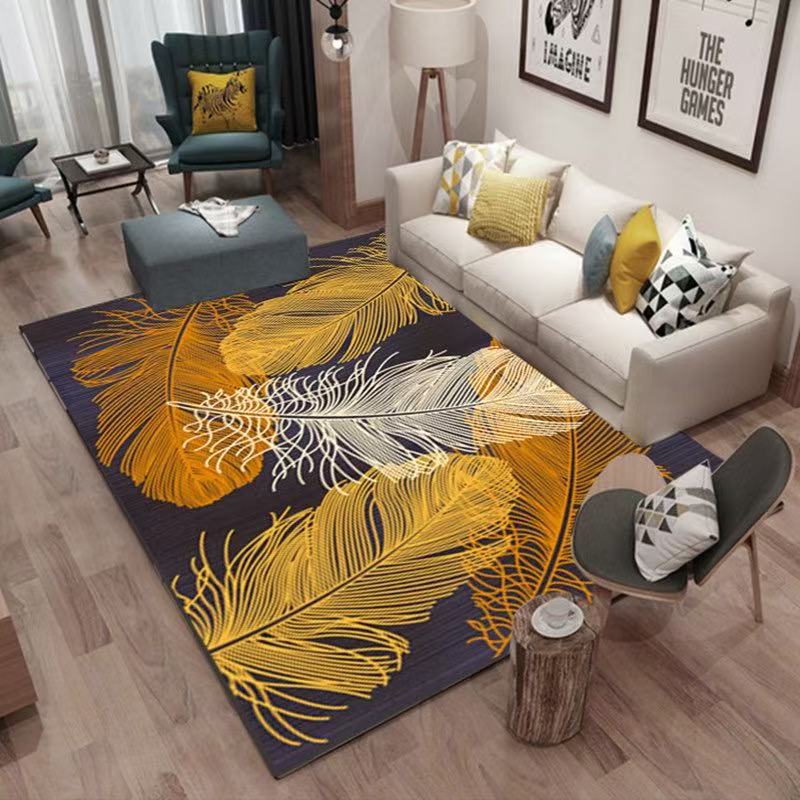 Light Luxury High-End Flannel Carpet Anti-Slip For Living Room Sofa Stain-Resistant Foot Mat For Bedroom Home Decoration