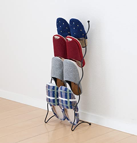 [BLKP] Pearl Metal Slipper Rack, 4 Tiers, Limited Edition, Matte Black, Wire, BLKP Black, N-7570