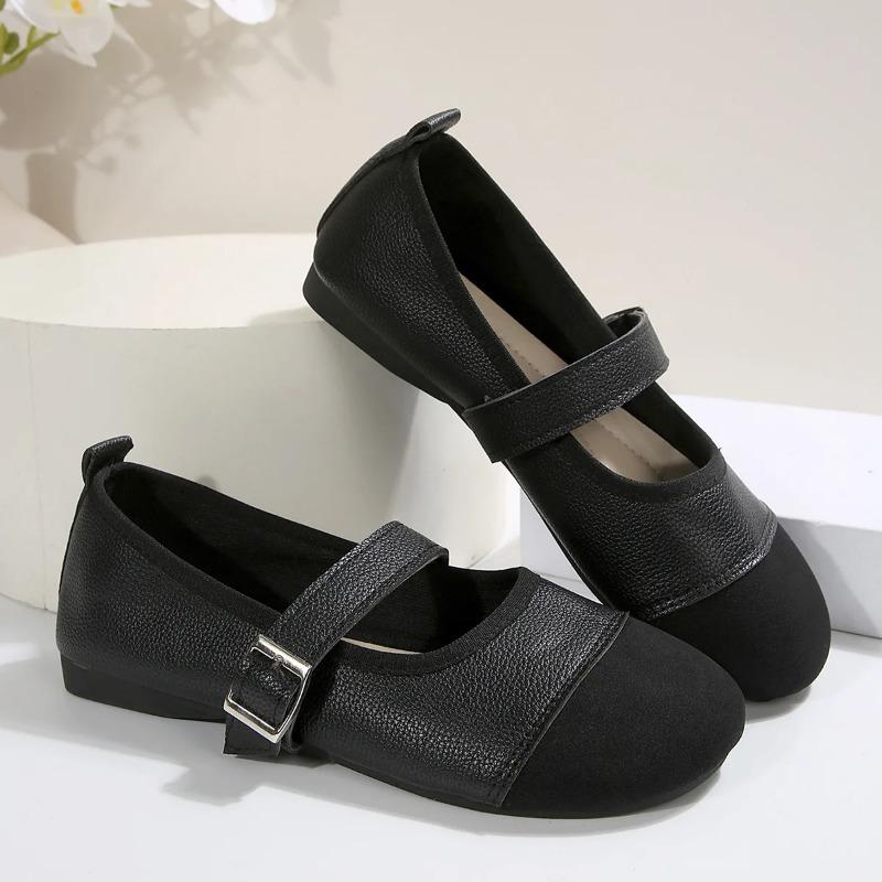 Leopard Mary Janes Women Shoes Flats 2025 New Round Toe Casual Breathable Retro Outdoor Flat Shoes Large Size 36-43