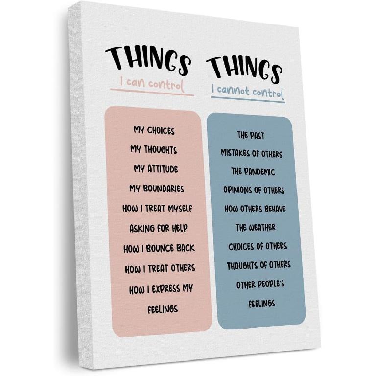 Pirational Positive Affirmations Canvas Wall Art Framed Art Motivational Therapy Office Decor Growth Mindset Wall Decor Modern Artwork Living Room