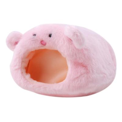 Hamster Yumuşak Sıcak Ev Sevimli Peluş Küçük Hayvan Yuvası Gine Domuzu Sincap Fare Sıçan Uyku Yatağı Yalıtımlı Kış Kulübesi