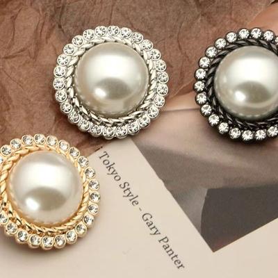 10Pcs Handmade Sewing Button Needlework Sewing Accessories Shiny Rhinestone Pearl Clothing Buttons Shirt Buttons