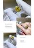 Yellow Moissanite 3 Carat Ring: European American Fashion, Cross-border Hot Selling, Colored Gem Over-Diamond Design.