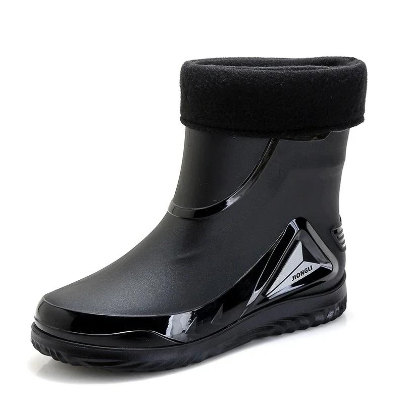 Fashionable Rain Boots for Men, New Style, Short and Mid-length Rain Boots, Non-slip Work Rubber Shoes, Outdoor Fishing Shoes