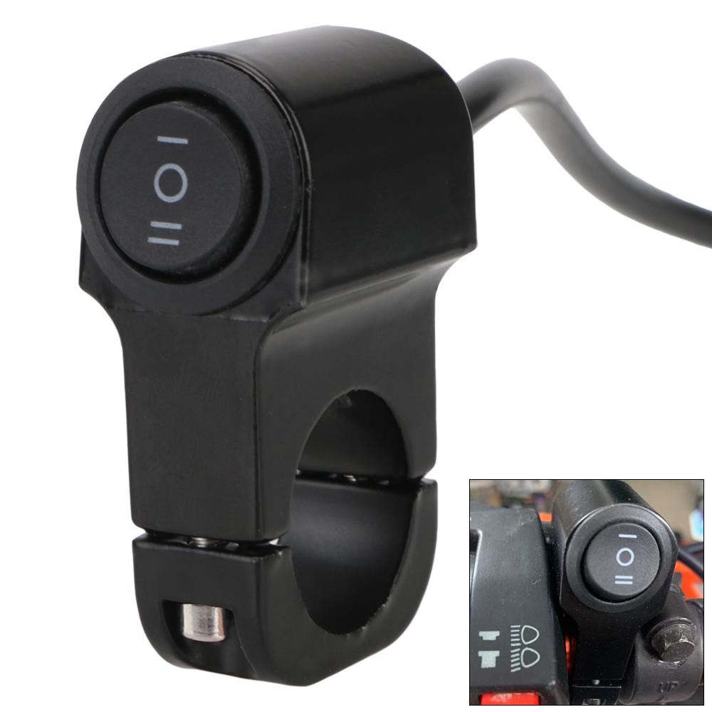 Comutator faruri pentru ghidon Buton cu trei poziții 12V Comutatoare pentru faruri pentru ATV Motocicletă 22cm 7/8in