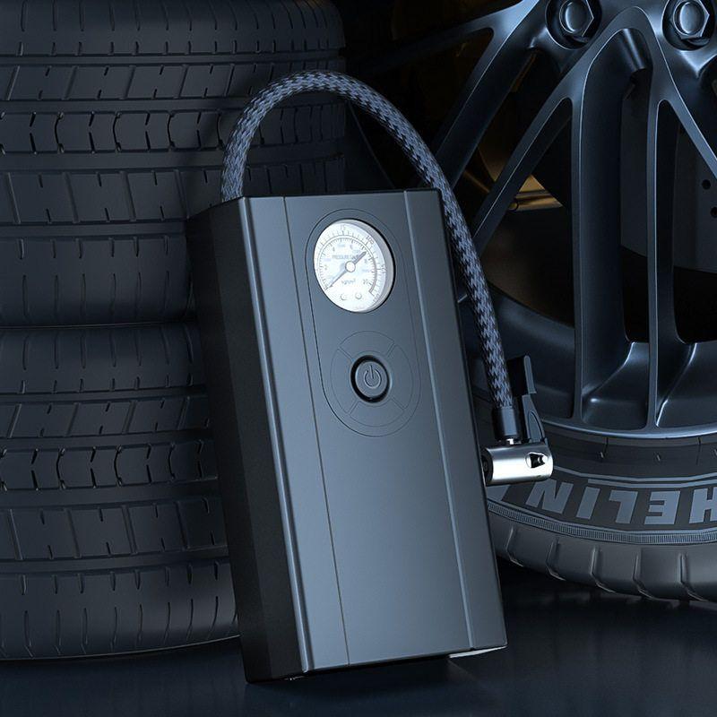 

Vehicle Air Pump Handheld Wireless Digital Display Tire Pump Multi-Function Lighting Warning Light Tire Air Pump Power Bank Black Pointer with Wired Basic Model