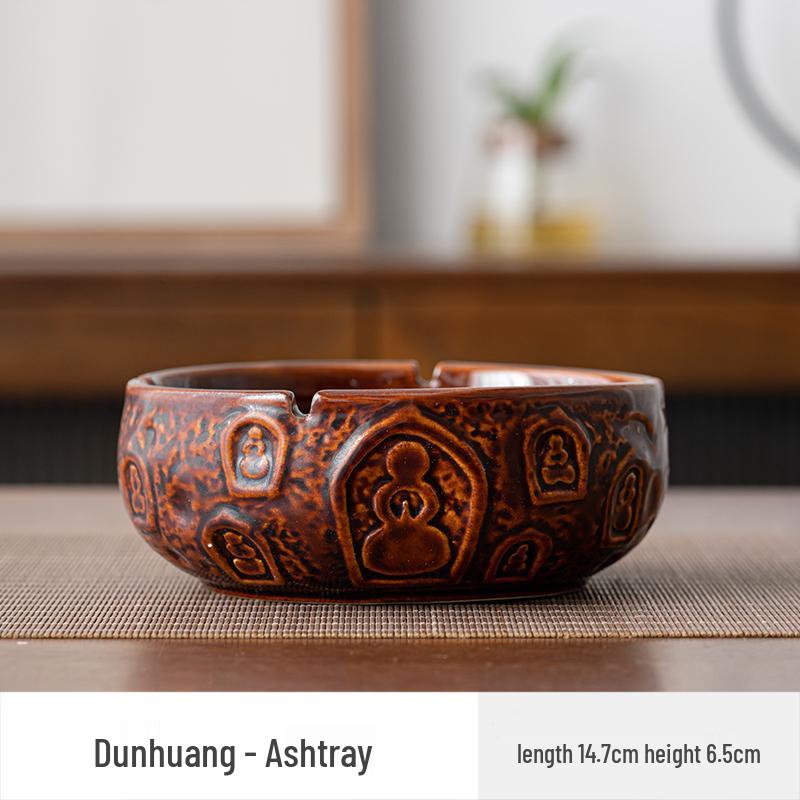 Large Ceramic Ashtray – Creative Retro Chinese Style for Living Room or Office