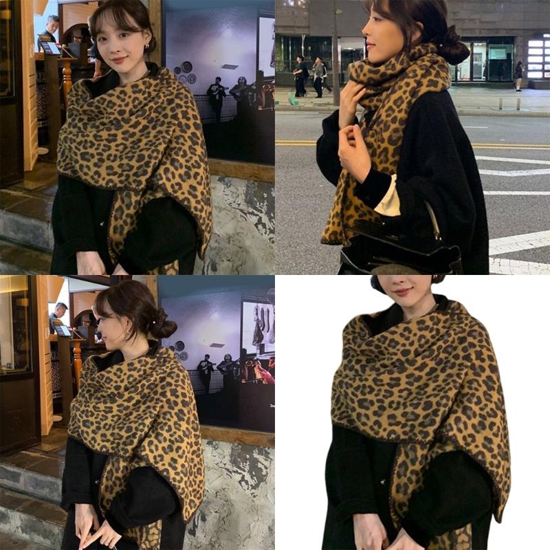 Elegant Leopard Print Long Neckerchief Casual Wear Scarf Hiphop Scarves for Casual Wear