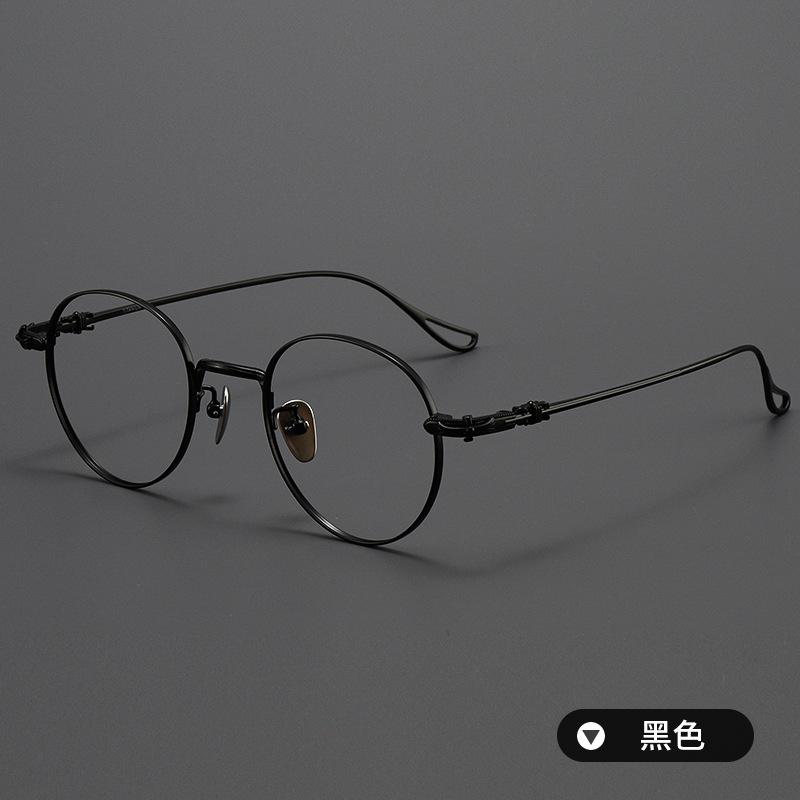 

Японские очки с круглой оправой, полутитановые очки, оправа из ретро-титана, высота оправы, степень близорукости, оправа для глаз, анти-синий свет чёрный