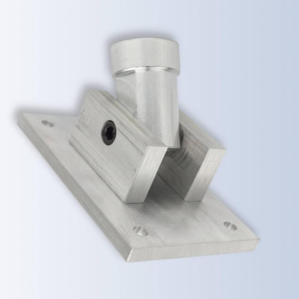 Steel Pole Top Mount Slanted Socket Dance Rectangular Base Plate