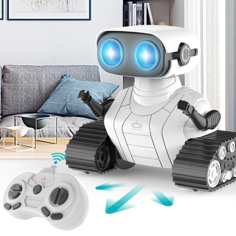Rechargeable 2.4G RC Dancing Robot Toy LED Flashing Eyes Sound Light Effect Remote Control Robot for Kids Boys Girls