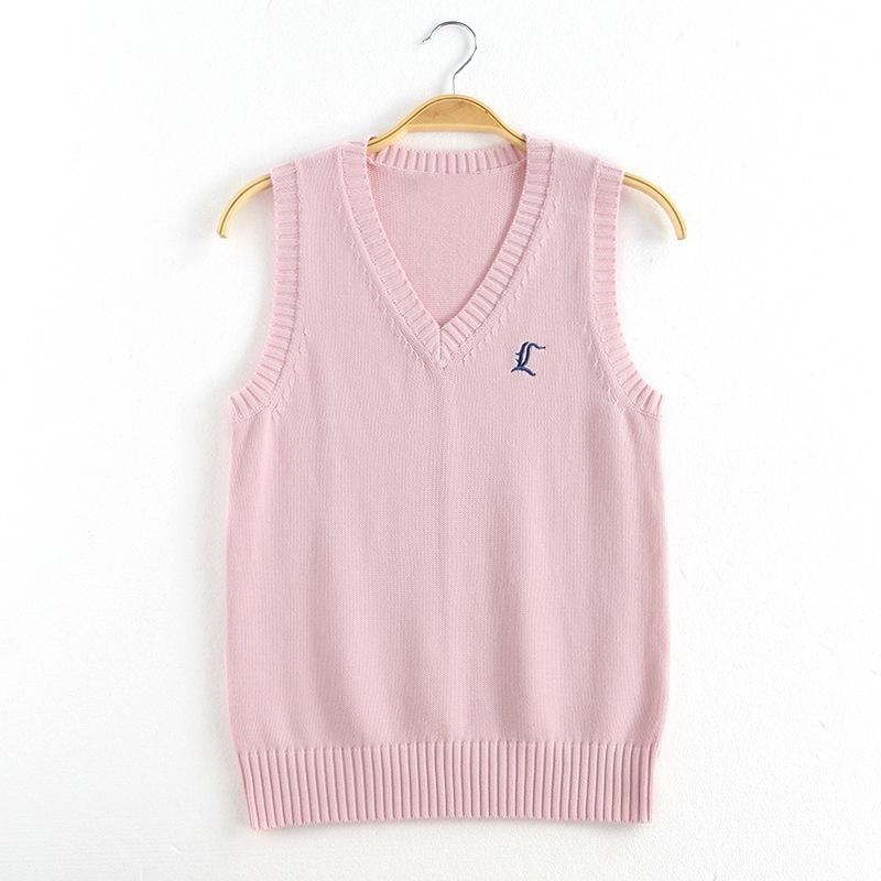 JK Strickweste Damen College-Stil Strickpulloverweste Herbst- und Wintersaison