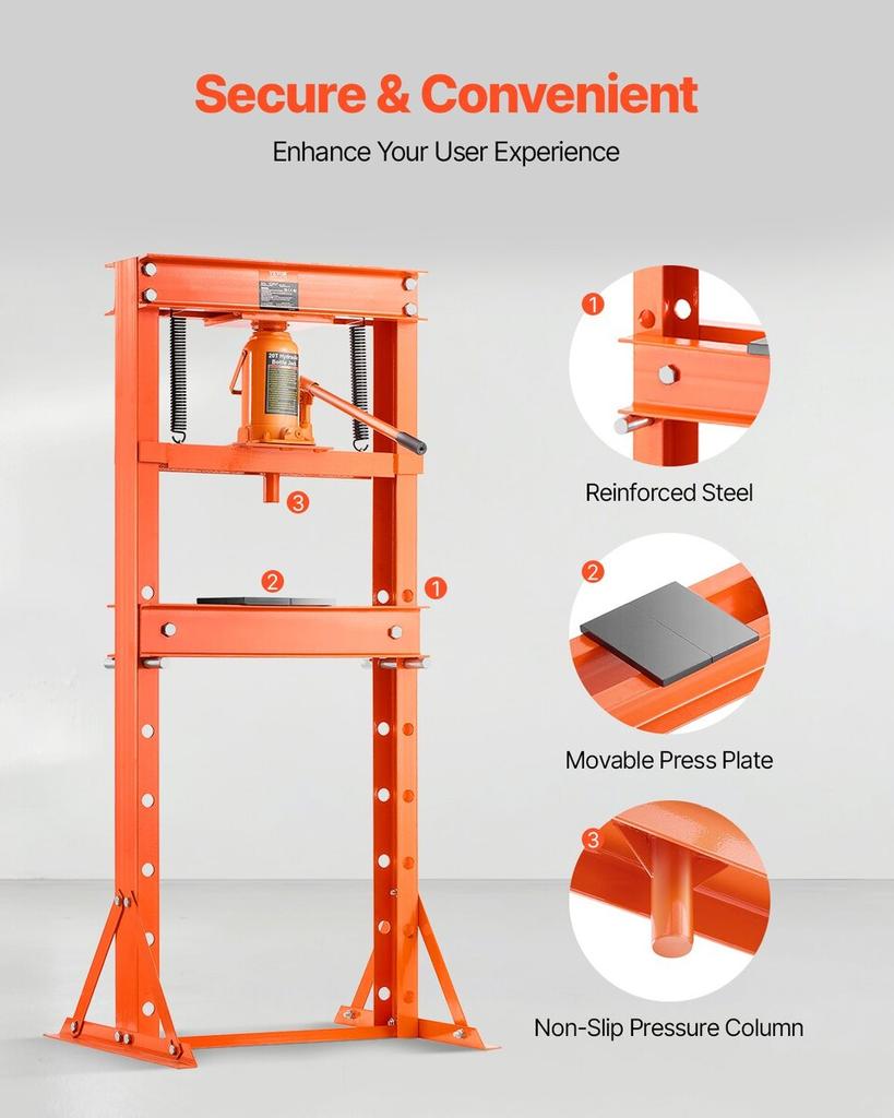 20 T Hydraulic Shop Press Hydraulic Press with Press Plate for Bending