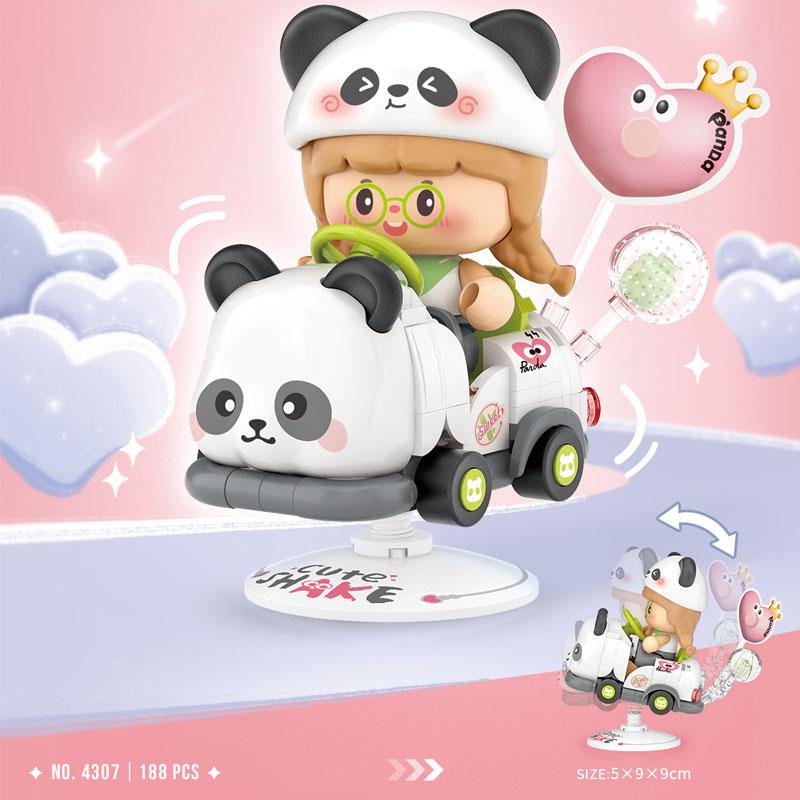Idea Cute Shake Cartoon Animal Small Kiddie Ride Mini Block Game Desktop Ornament Building Brick Figures Toys For Kids Gifts
