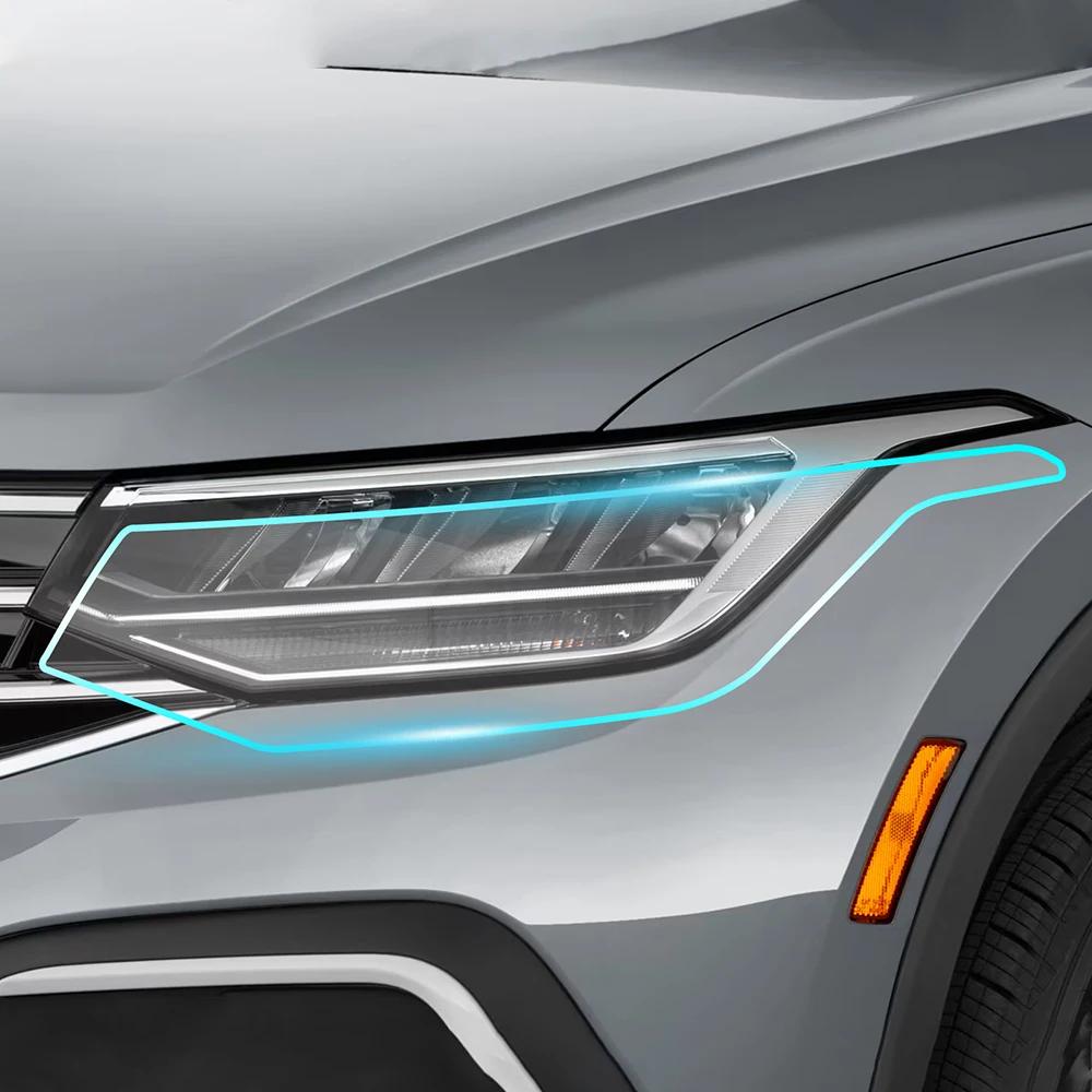 Paint Protective Foil for Volkswagen Tiguan 2022 2023 2024 Headlight Rearview B Pillars Clear TPU Anti Scratch