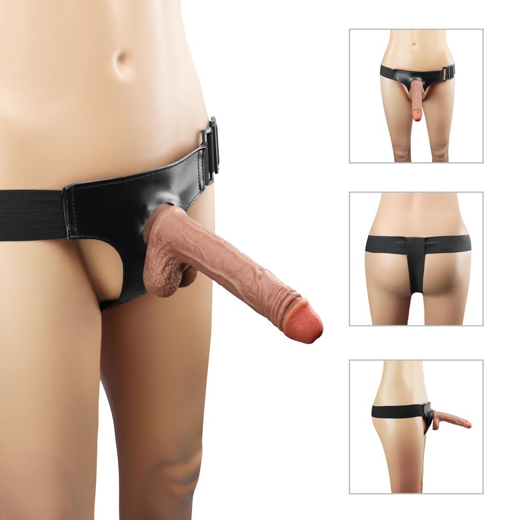 Sele Strap-On Realistiske Dildoer Anal G-punkt Stimulering Prostata Massasjeapparat Voksen Sexleketøy for Kvinner Par Lesbisk