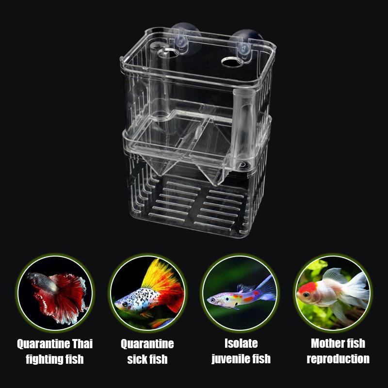 Multifunctional Fish Aquarium Fish Box High Clear Fish Tank Isolation Box Double Layer Guppy Breeding Hatching Incubator