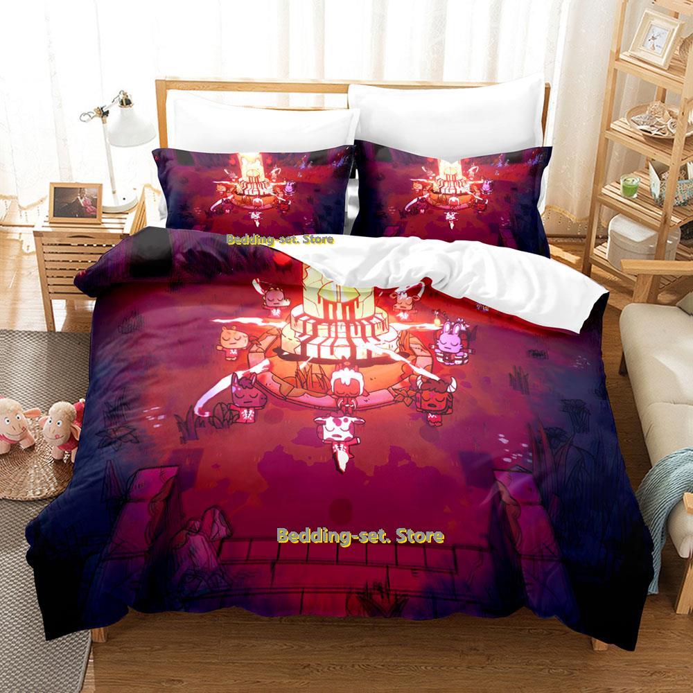 Comforter Cult Of The Lamb Bedding Set Single Twin Full Queen King Size Bed Set Adult Kid Bedroom Duvet Set Print Anime Bed