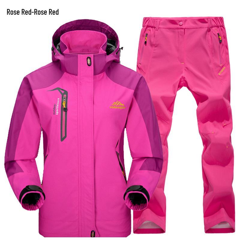 Outdoor Windbreaker Pants and Jacket Set for Men and Women - Windproof, Waterproof, Ideal for Spring/Autumn Hiking