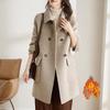 Cotton Woolen Coat Women's New Autumn and Winter Thickened Korean Version Slim and Thin Medium and Long Woolen Coat