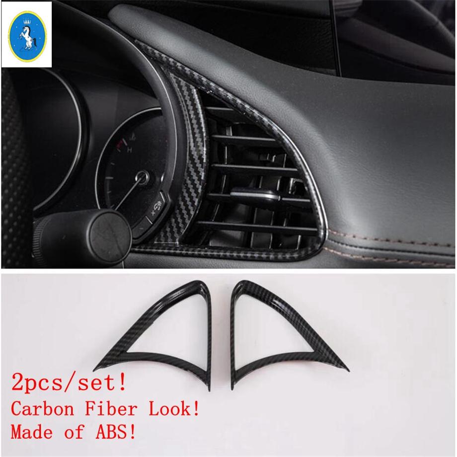 Carbon Fiber Auto Gear Head / Window Glass Lift / Steering Wheel / Door Speaker Accessories Cover Trim For Mazda 3  -