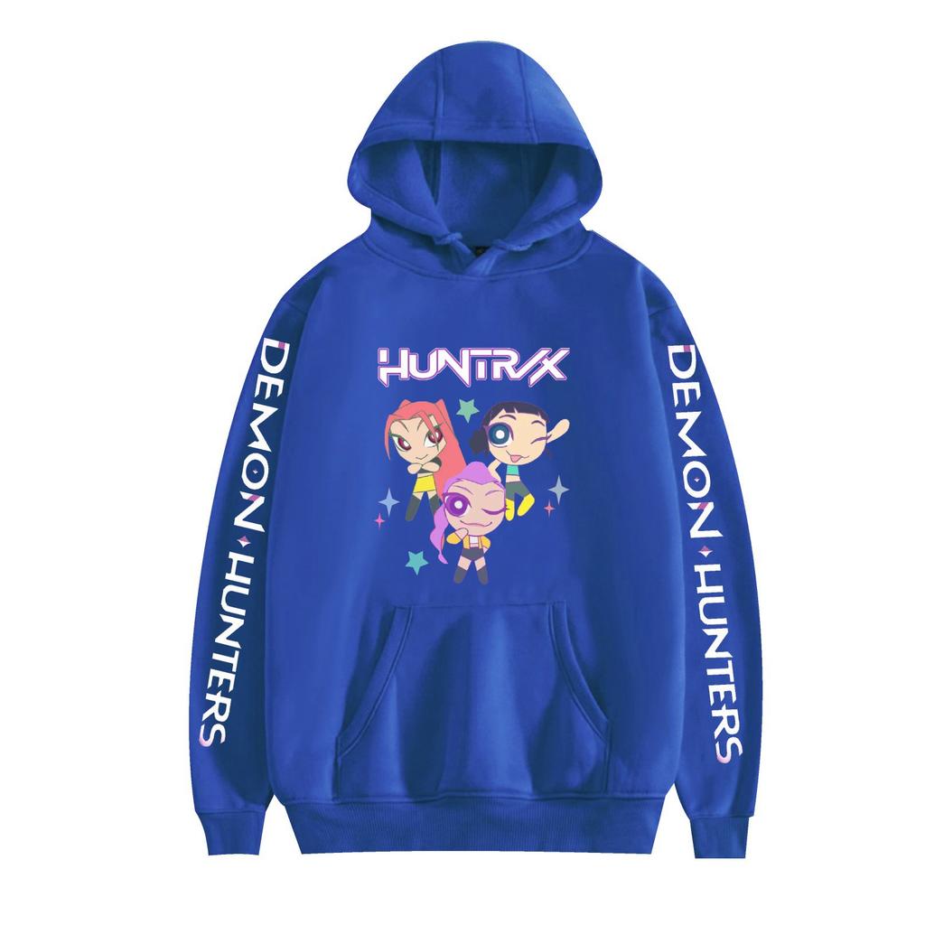 KPop Demon Hunters Anime Hoodies Graphic Printed Sweatshirts Casual Long Sleeve Tops for Men Women