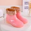 Tall tube thickened rain shoes women's waterproof shoes women's outer wear rain boots non-slip warm quick-drying water boots rubber shoes