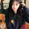 Sense embroidery letters hooded fleece thickened sweater women's 2025 winter Korean version loose ins top tide #2242