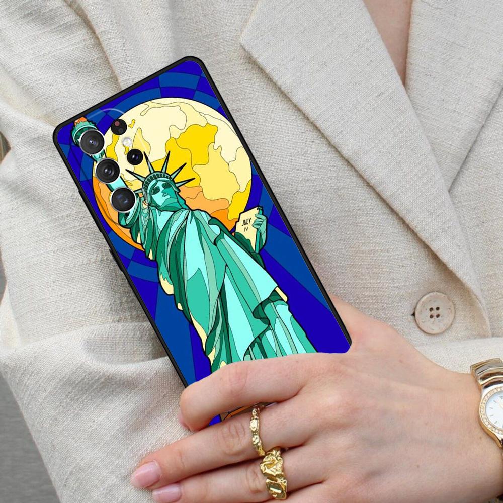 America Statue of Liberty Cell Phone Case for Samsung Galaxy S26 Ultra S25 S24 S23 S22 S21 S20 Note10 Cover