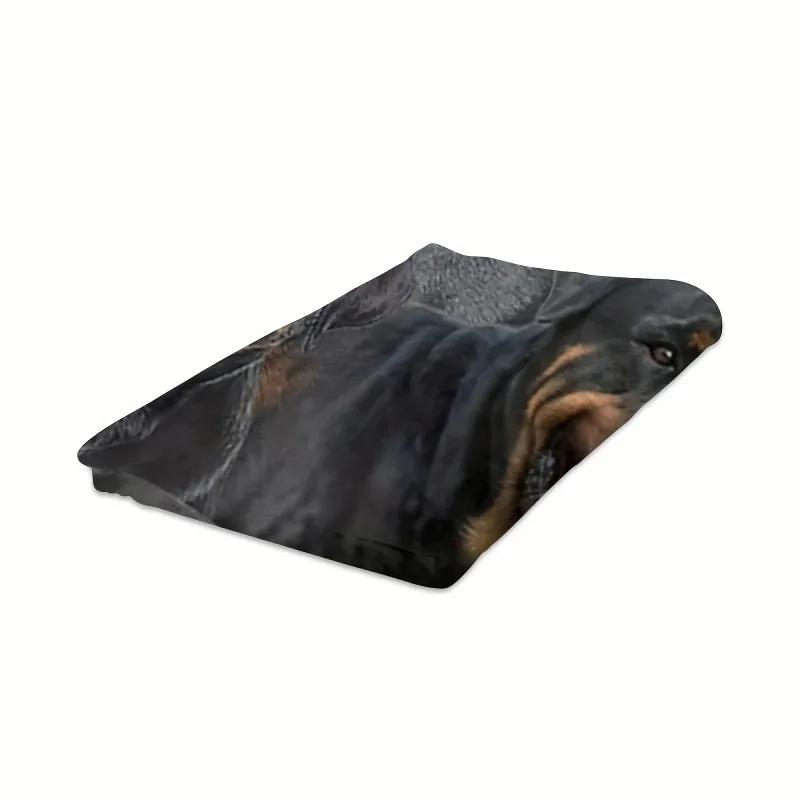 Rottweiler digital bedrucktes Polyester Schlafzimmer Samt Flanell Weiche Sofabezug Decke Vlies Weiche Sofabezug Decken für Betten
