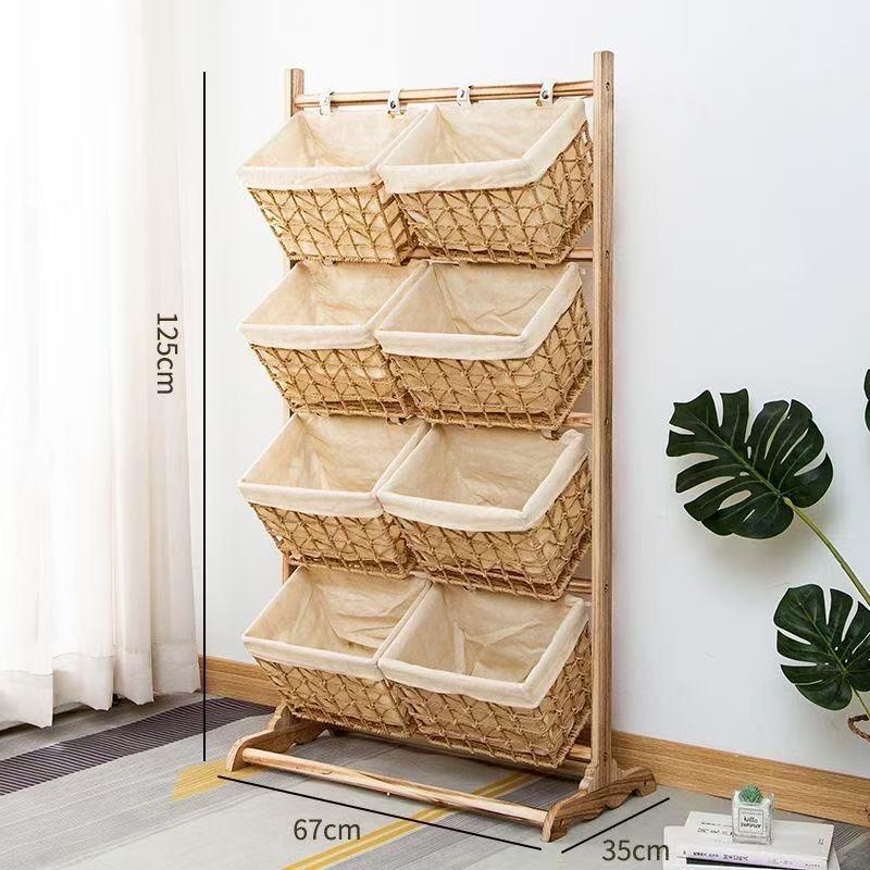 Woven Multi-Layer Snack & Sundries Storage Rack for Living Room