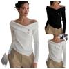 Autumn Elegant One-shoulder Long-sleeved Women's Shirt