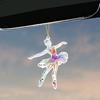Sparkling Ballerina Christmas Ornament 2D Acrylic Hanging Decor for Tree Car Mirror Home Display Festive Dance Figure