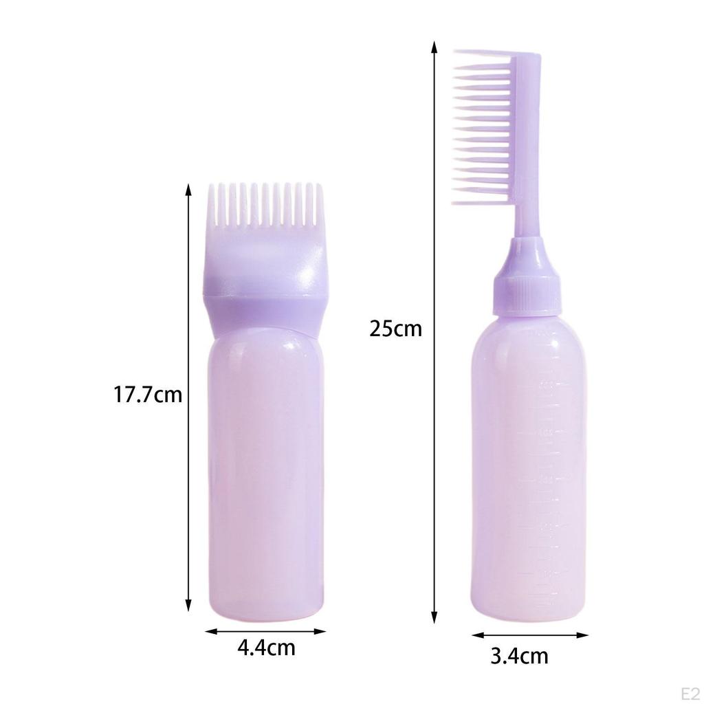 2 Pieces Comb Bottle Hair Oil Brush 120ml Refillable Dye