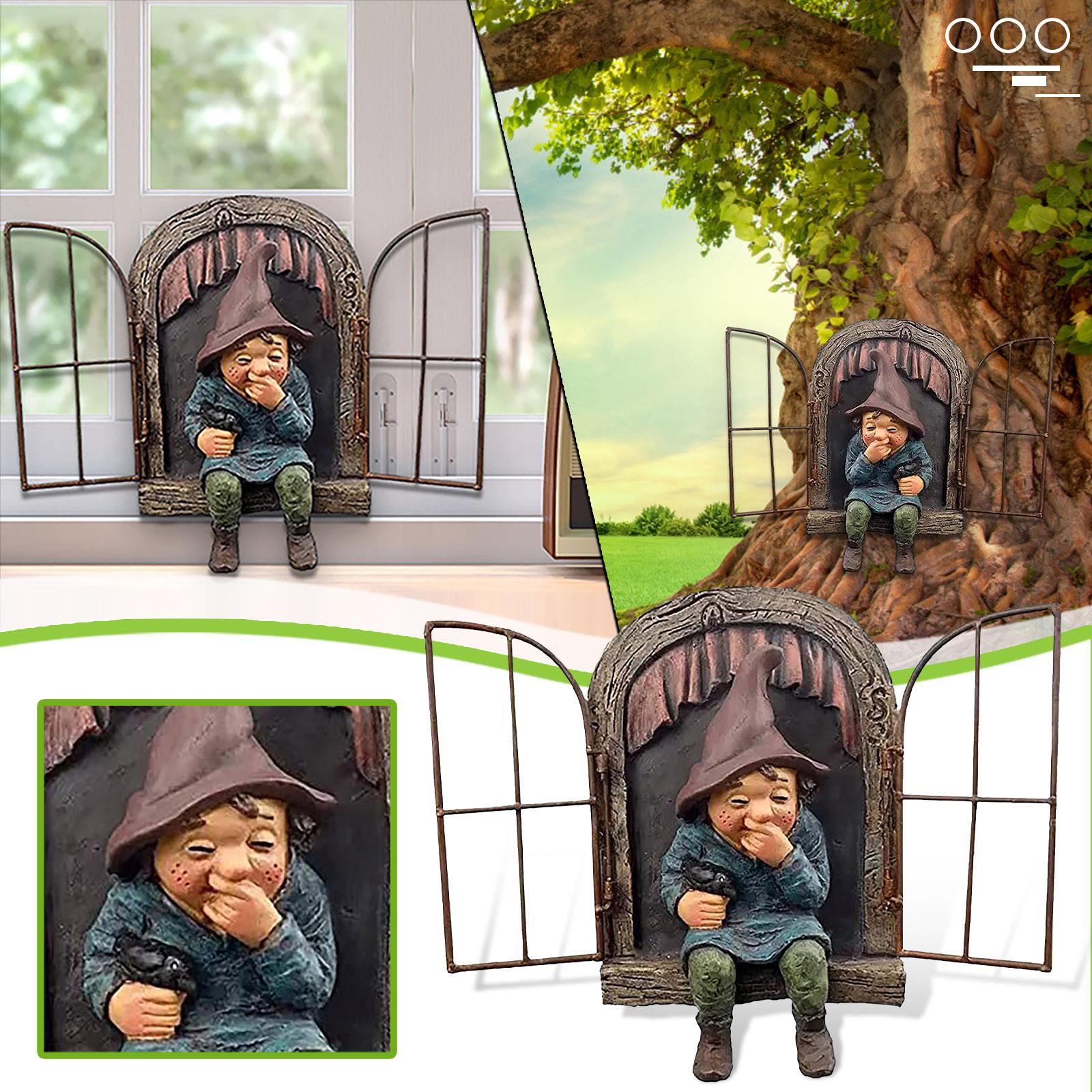 

Игривые садовые гномы, уличная статуя из смолы, аксессуары, украшение дерева