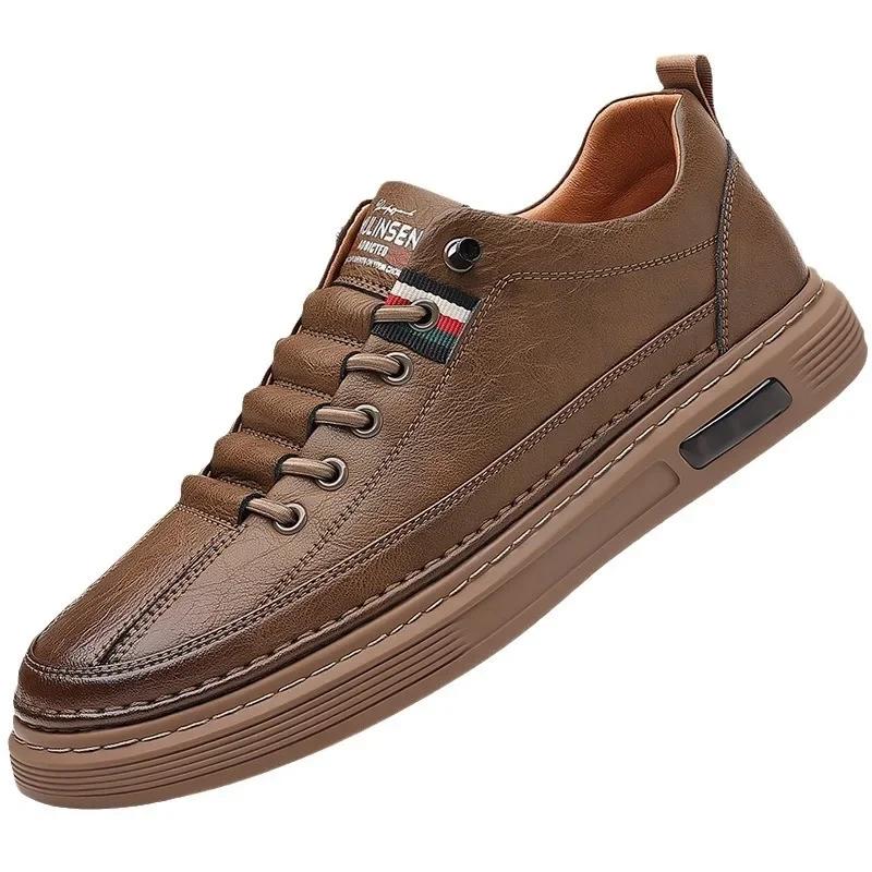 Fashion Men's Genuine Leather Shoes Designer Brand Loafers Casual Sports Moccasins Sneakers For Men Comfortable Fashion Shoes