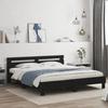 VidaXL Bed Frames with Headboard and LED, Double Bed with Slatted Base, Adult Bedroom Bed, Black 160x200 Cm Wood 3207533