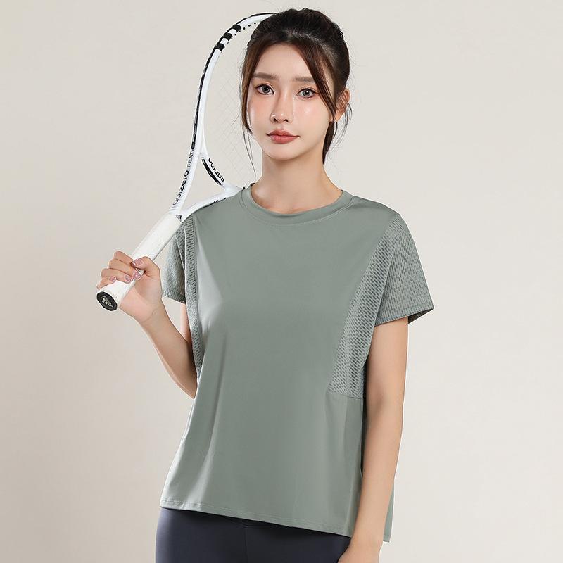 Women's Versatile Slimming Mesh Yoga T-Shirt: Loose, Casual, Short Sleeve Summer Fitness Top