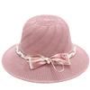 Chapeau de Paille Femme Mode Nœud Fleur Perles Été Grand Bord Chapeau de Plage Extérieur Pliable