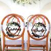 1 Pair Wooden Chair Sign Bride Groom Sign Chair Decor Chair Back Hanging Pendant For Wedding Decorations