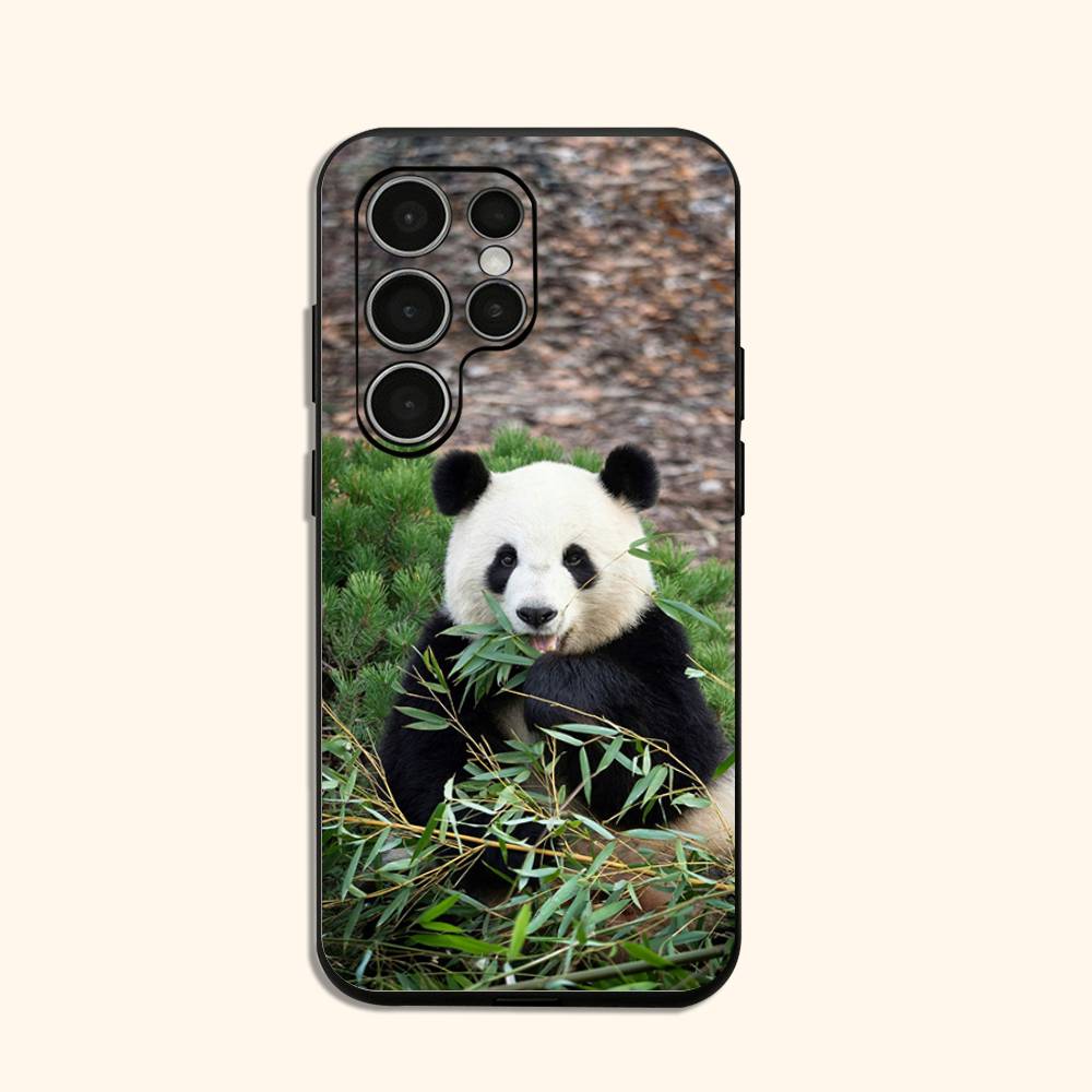 

Cute Panda Silicone Case For Samsung Galaxy S 25,24,23,22,21,20 Plus Ultra 5G Lite Shockproof Cover Samsung S25Plus