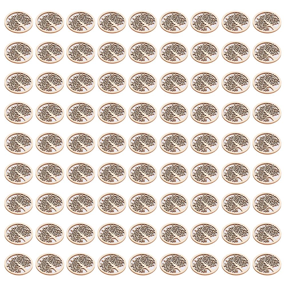 48Pcs Wooden Tree of Life Ray Carving DIY Handicrafts Holiday Decoration Ornaments Crafts