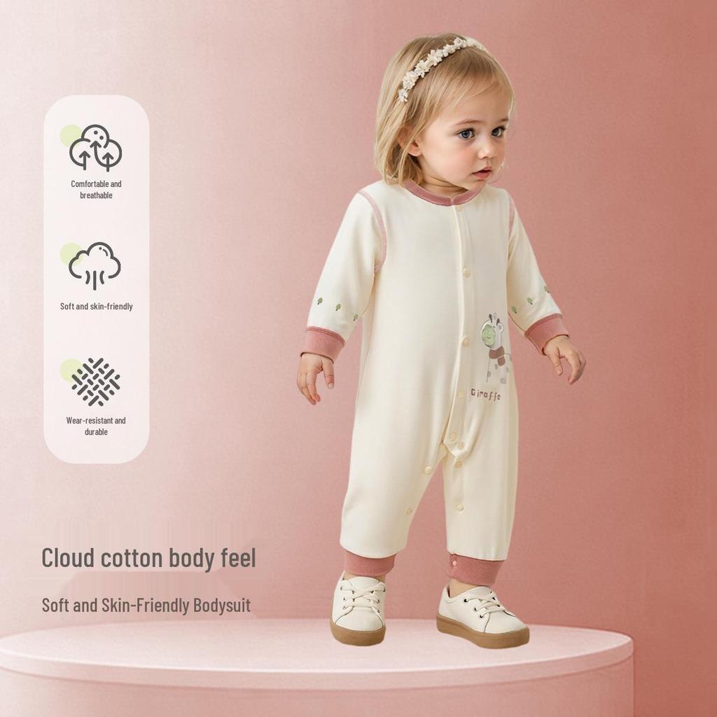 Tongtai Newborn Pure Cotton Baby Bodysuit - Spring/Autumn Jumpsuit Romper
