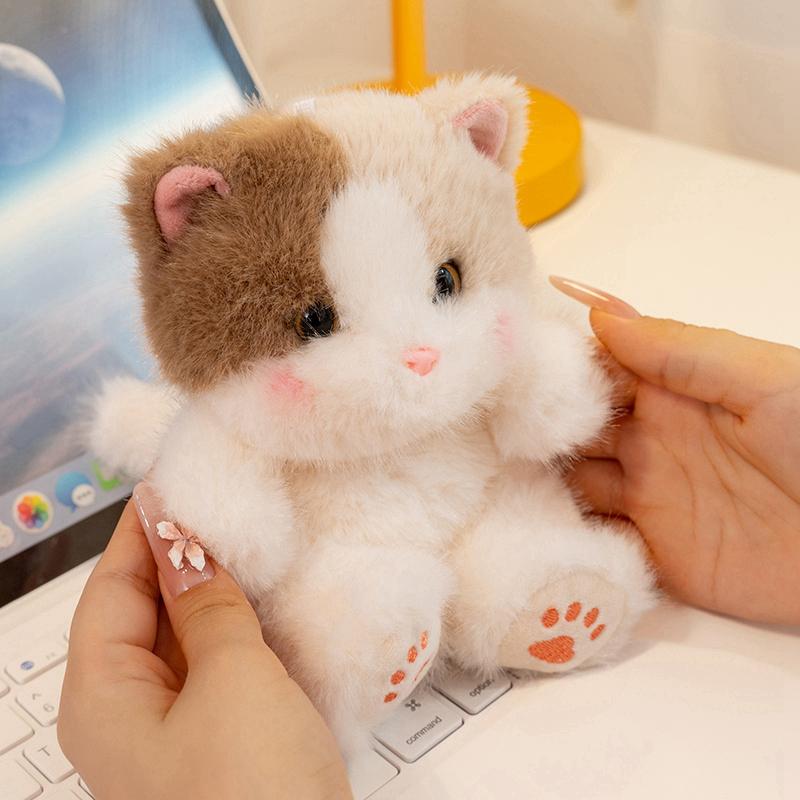 13cm Mini Cute Pet Cat Plush Toy Ragdoll Cat Striped Cat Siamese Kitten Doll Accompanying Animal Doll Kid Birthday Gift