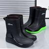 Mode mittelhohe Regenschuhe Herren rutschfeste Wasserschuhe thermische kurze Regenstiefel Herren Bündelmund Wasserstiefel Mode Gummischuhe Herren