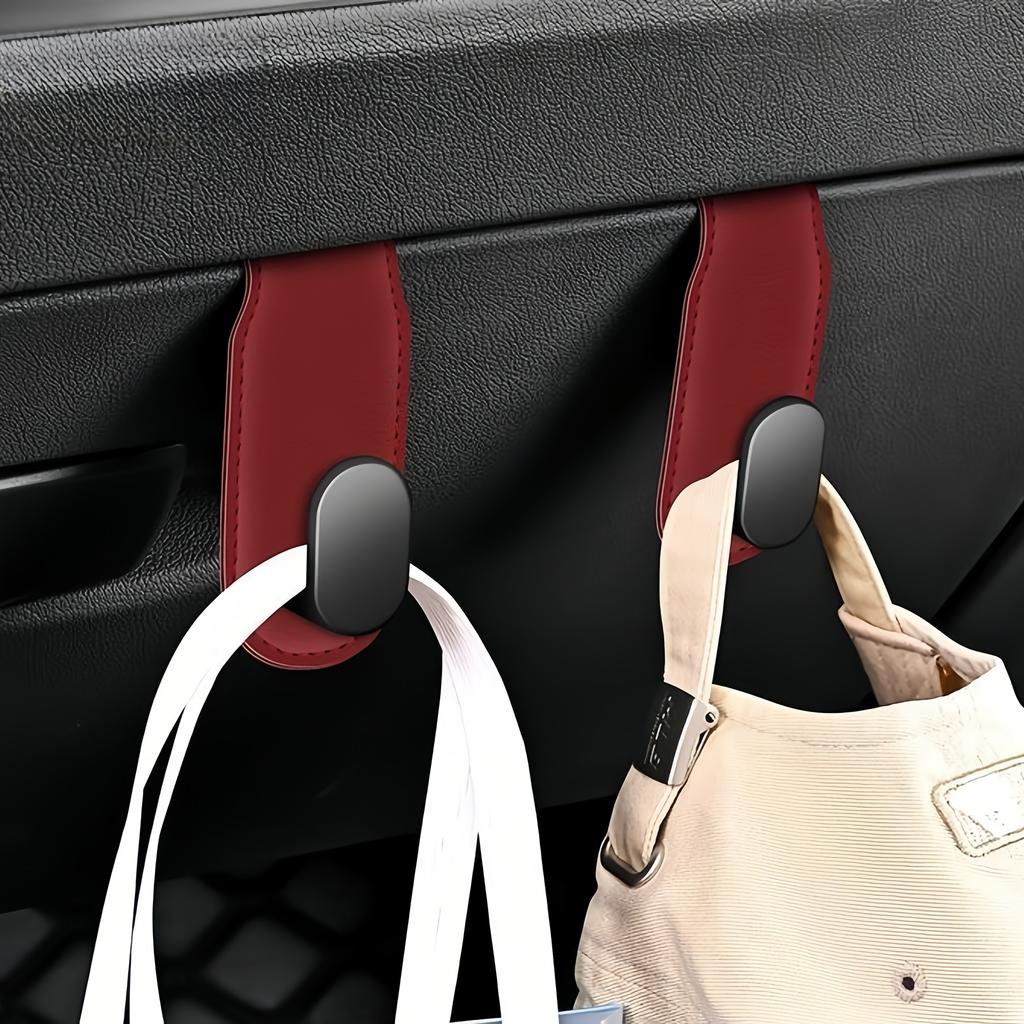 Car Co-Pilot Glove Box Hook - Heavy-Duty PU Leather Organizer with Strap, Secure Snap Closure for Car